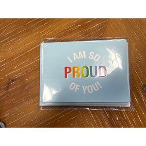 I Am So Proud Of You! Rainbow Blue Greeting Cards Set of 8